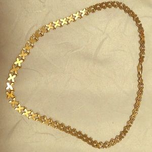 14k Yellow Gold thick “kiss” necklace xxx